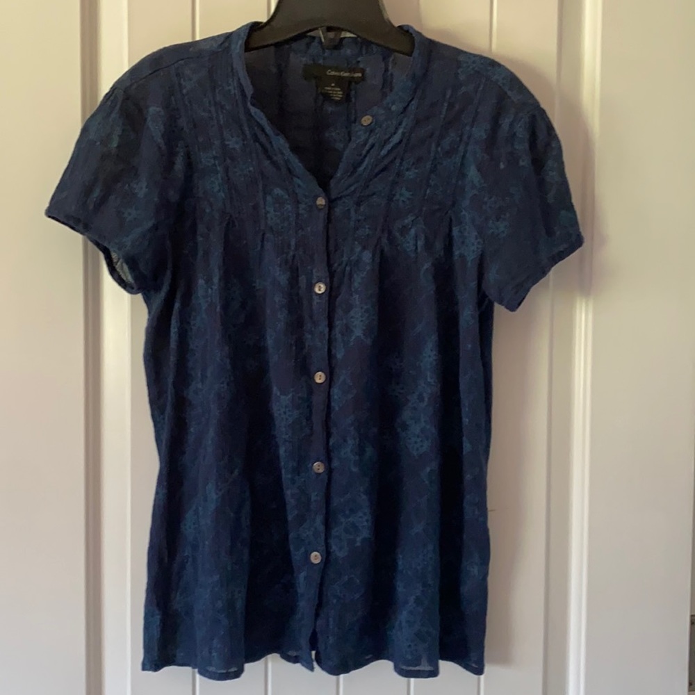 Calvin Klein Print Button Down Top